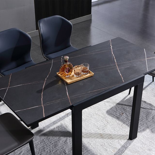 Industrial Square 35,5'' Esstisch Stone Dining Room Collection mit Blattverlängerung