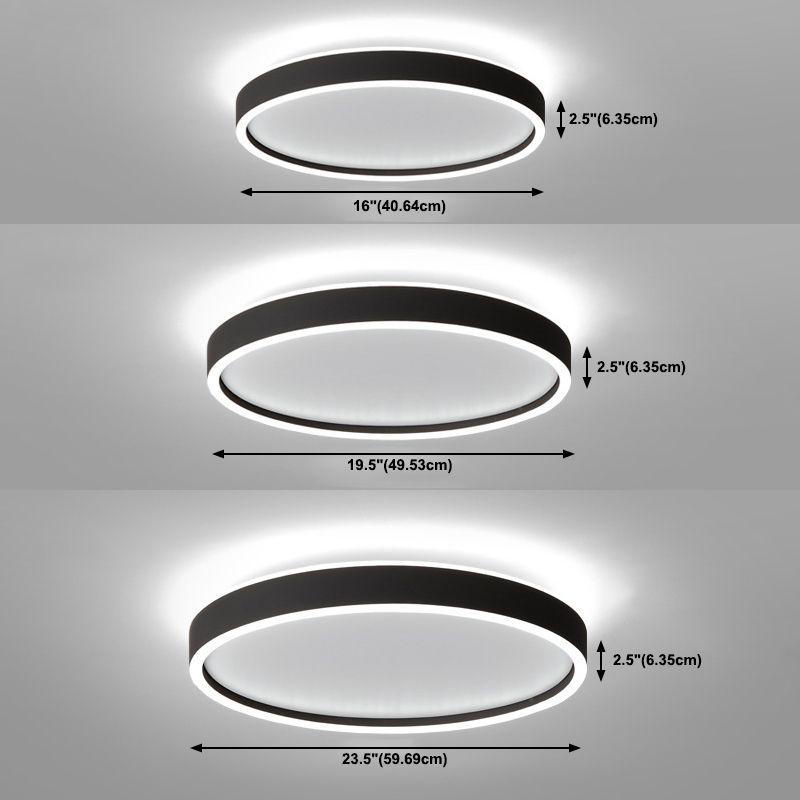 Metal Circular Flush mount Ceiling Lamp Minimalism Style LED Flush Mount Lighting for Bedroom