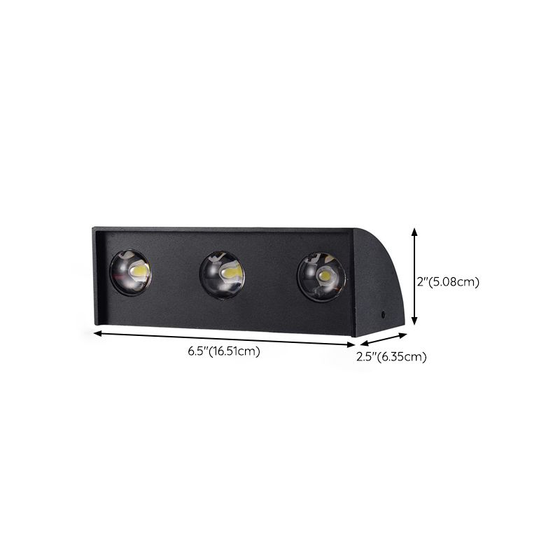 3 Lights Modern Style Wall Lamp Metal Sconces in Black for Outdoor