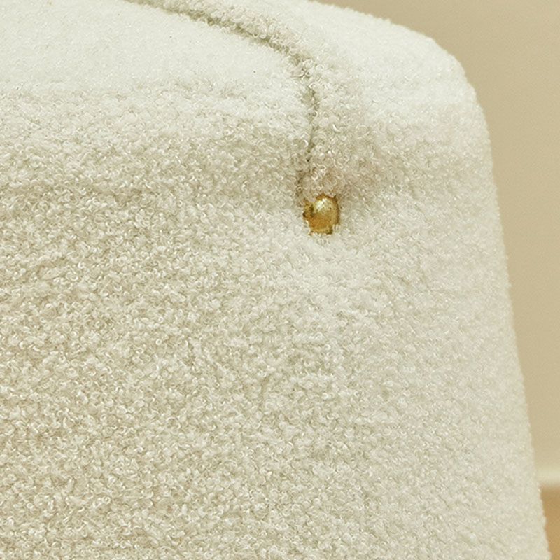 Glam Ottoman Velvet Upholstered Solid Color Tear Resistant Round Ottoman