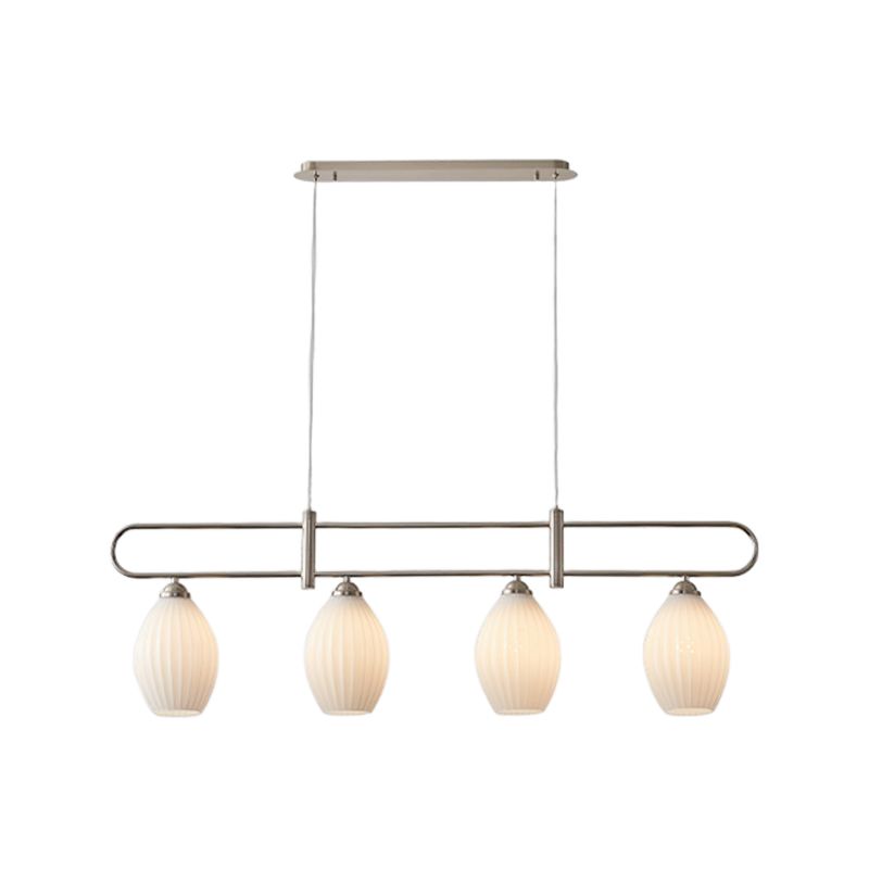 Nordic Style Iron Hanging Lamp Ellipse Shape Island Light Fixture for Living Room