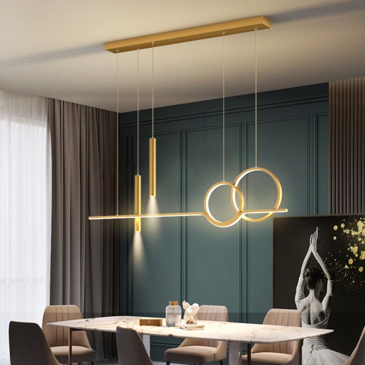 Moderna lampada appesa a sospensione a pendente a led lineare creativa con ombra acrilica