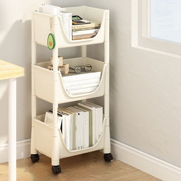 Contemporary Bookcase Vertical Plastic Book Shelf for Study Room