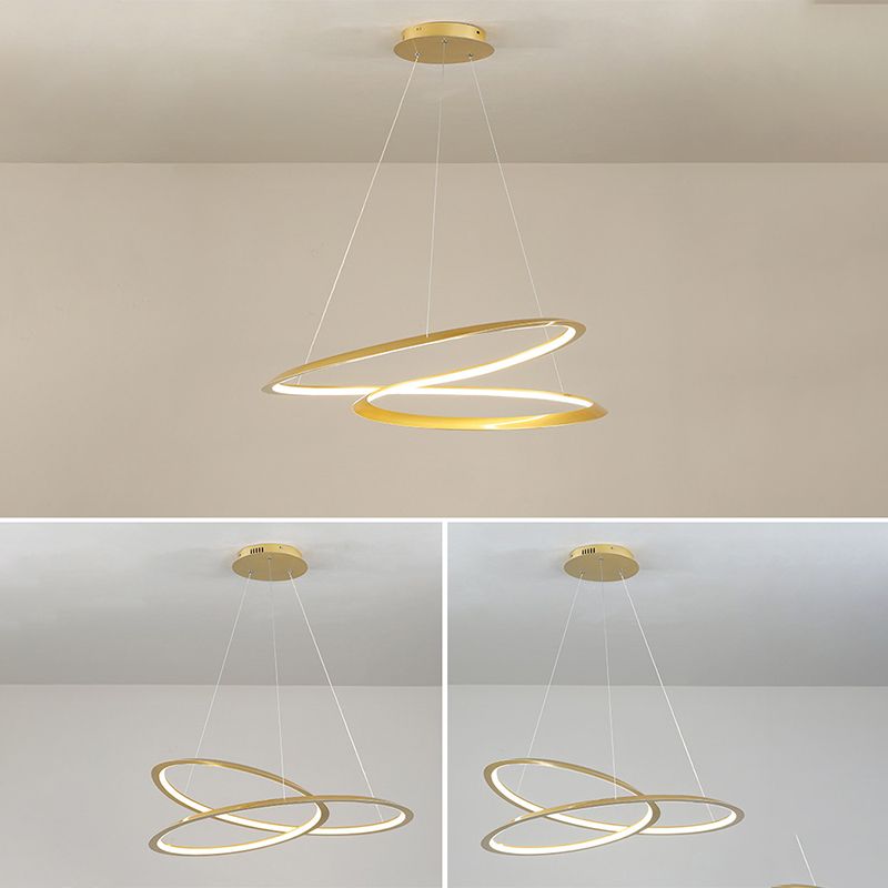 Twisting Hanging Pendant Light Modern Acrylic Dinning Room LED Pendant Lighting Fixture