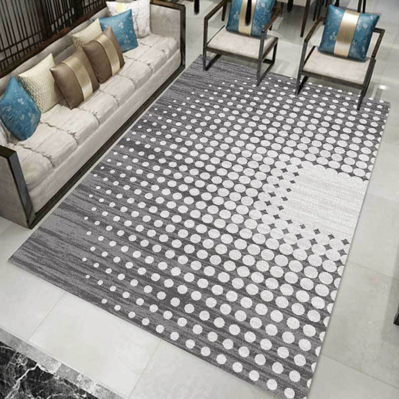 Black Modern Rug Polyester Graphic Indoor Rug Washable Area Rug for Home Decoration