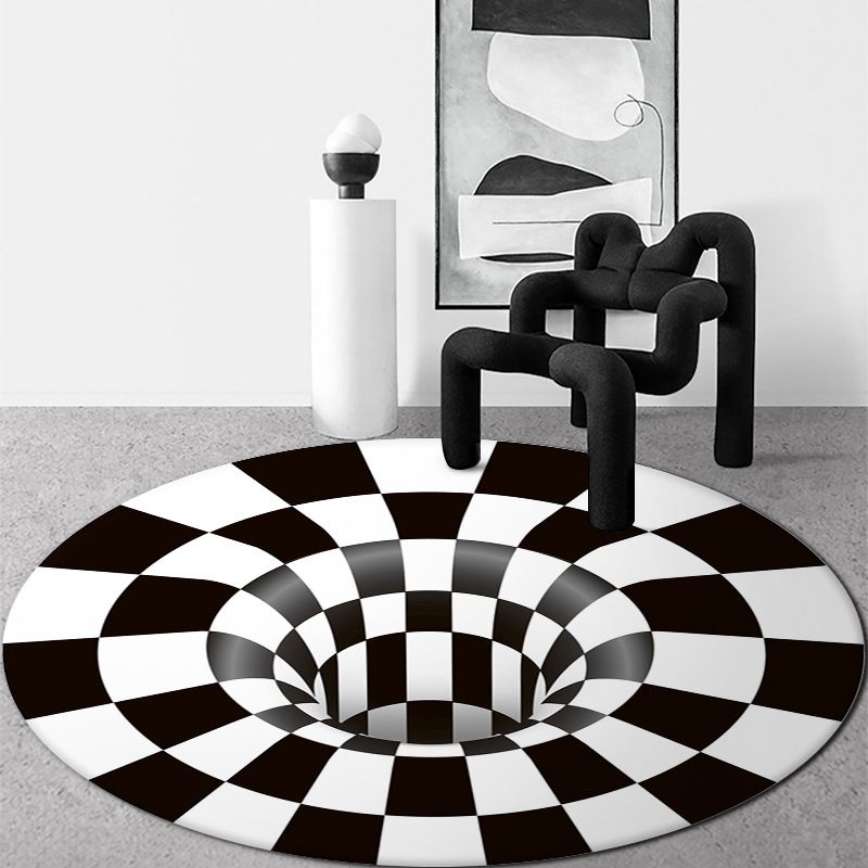 Wit Modern Rug Blending Geometrisch Tapijt Non-Slip Backing Rug voor de woonkamer