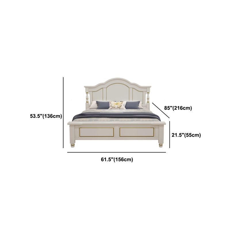 Solid Wood Contemporary Panel Bed 53.5" Adjustable Tall Bed Frame