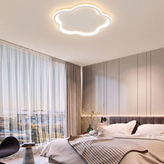 Flower Bedroom Flush Ceiling Light Metal LED Simplicity Flush Mount Light Fixture