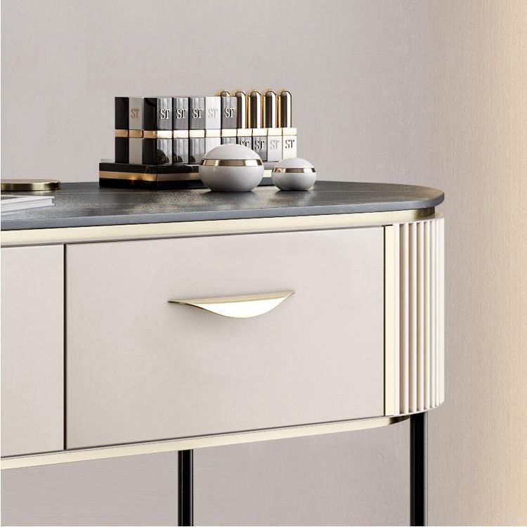 Modern 31.49 " H 2-Drawer Dressing Table Slate Top Vanity Stool