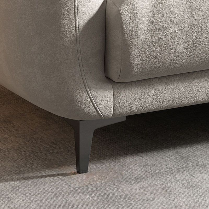 Beige Contemporary Seating with Pillows Square Arm Sofa for Living Room