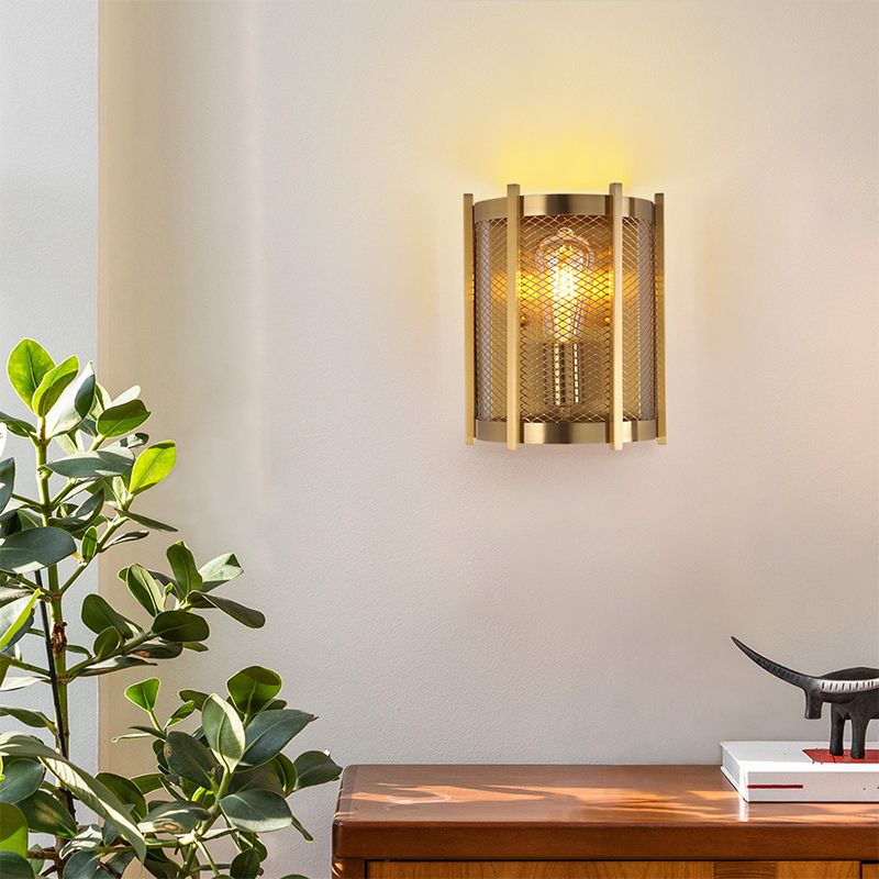 Cutout Shape Wall Lamp Industrial Style Metal 1 Light Sconce in Gold