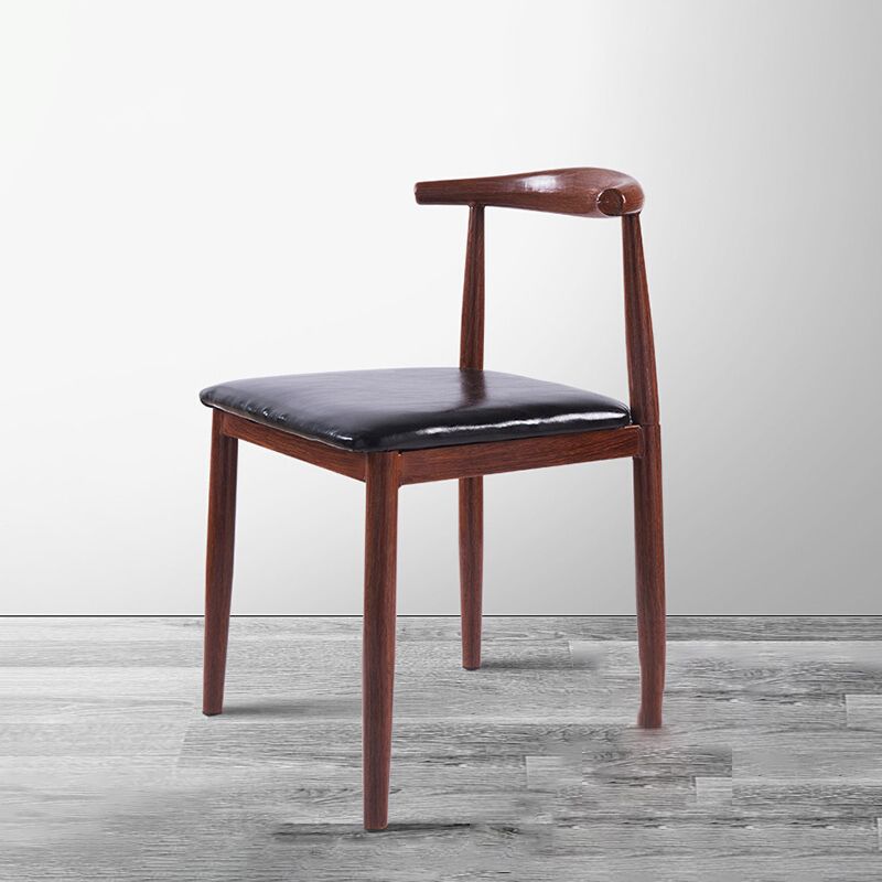 Modern Indoor-Outdoor Dining Chair Metal Armless Upholstered Single Chair