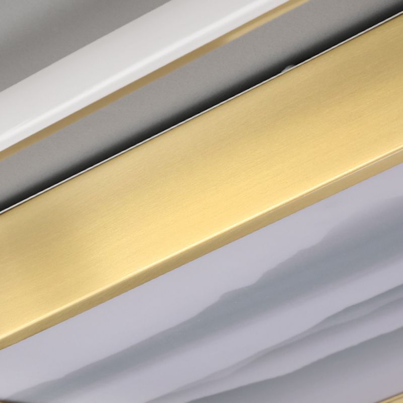 Plafonniers en forme de géométrie Plafonniers modernes à 2 lumières en métal doré