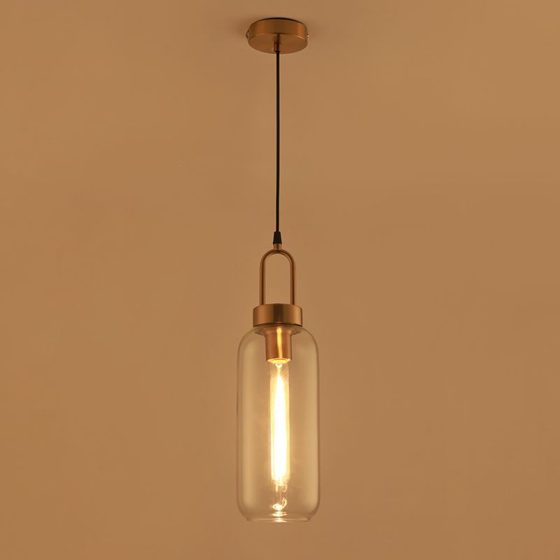 Modern Minimalist Gold Suspension Pendant Glass 1 Light Coffee Shop Hanging Ceiling Light