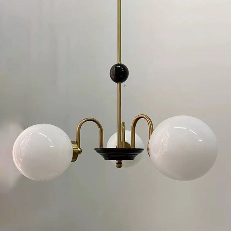 Spherical Shape Chandelier Light Modern Style Glass Multi Light Hanging Lamp for Kitchen