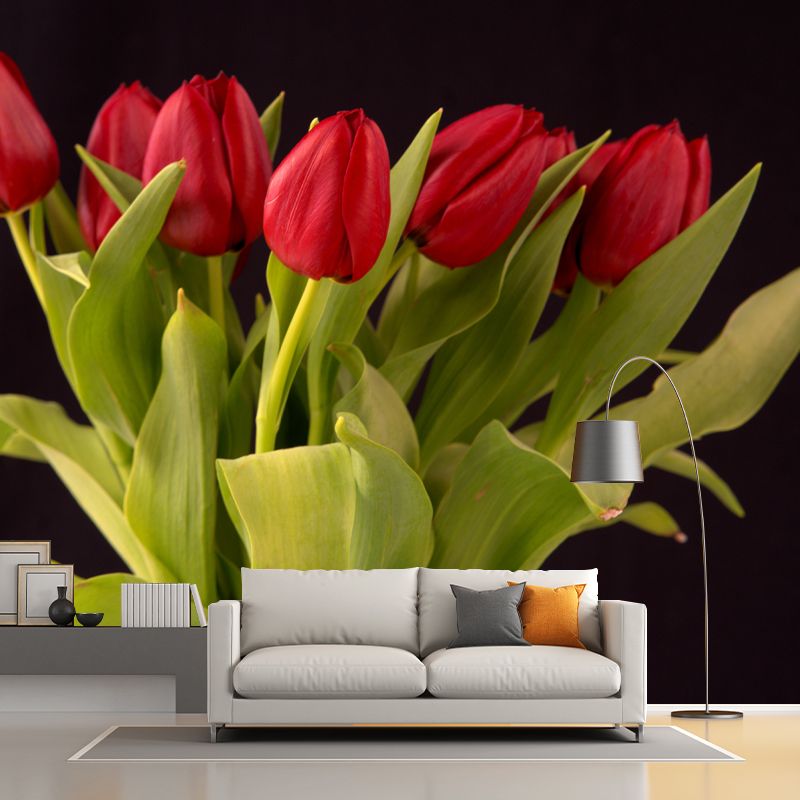 Photography Tulip Wall Mural Decal for Sitting Room, Personalized Size Available