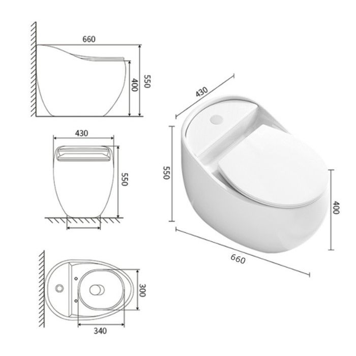 Traditional Flush Toilet One-Piece Toilet Floor Mounted Porcelain Toilet