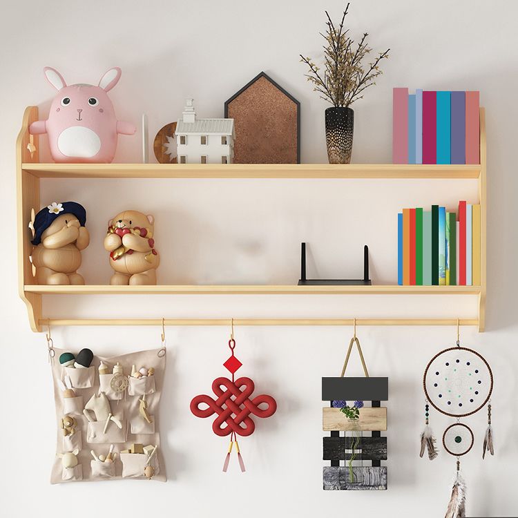 Modern Style Wood Bookshelf Wall Mounted Bookcase for Study Room