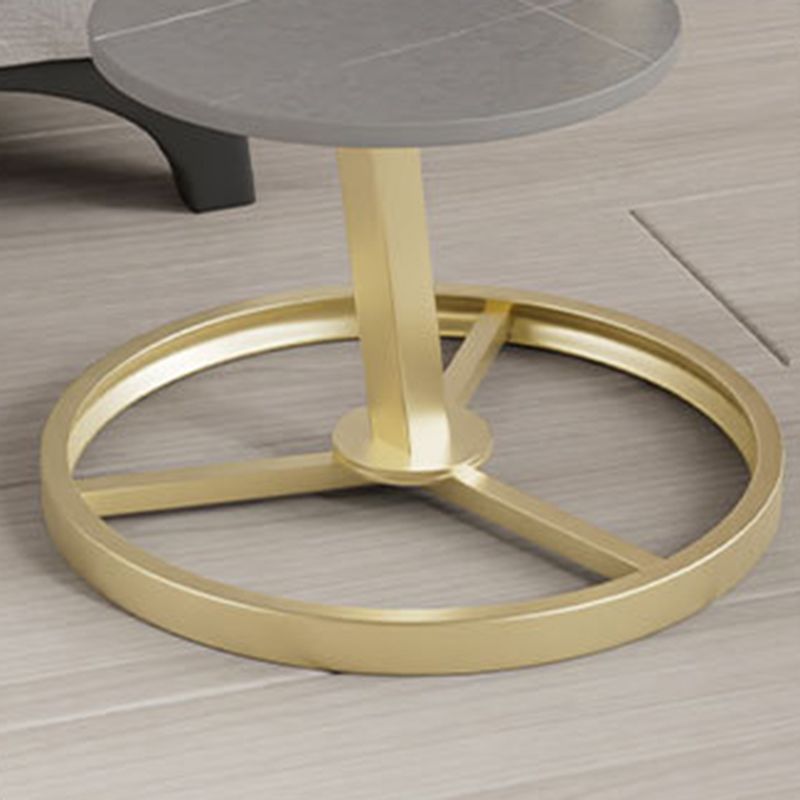 Modern Double Tier Side End Table Round Corner Table for Living Room