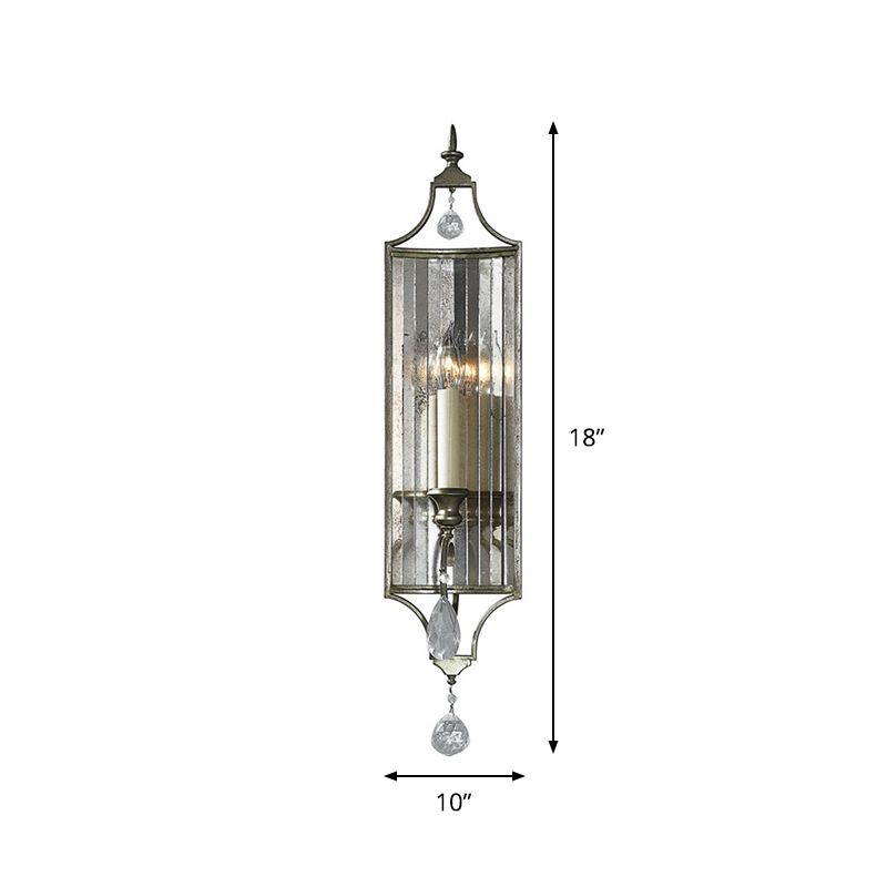 Candelabra soggiorno paesaggio paesaggio cristallo sfaccettato 1/3 head Silver Wall Lampleg