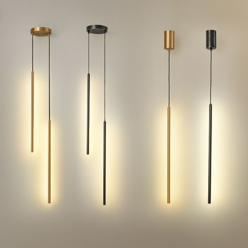 Minimalism Hanging Ceiling Light Metal Linear Ceiling Pendant Light for Bedroom
