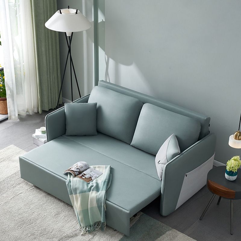 Modern & Contemporary Upholstered Faux leather Futon Sleeper Sofa Bed