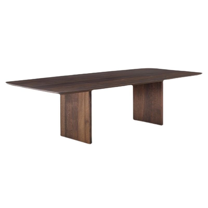 Mesa de comedor Simplicidad de madera sólida Mesa de doble pedestal de madera para comedor