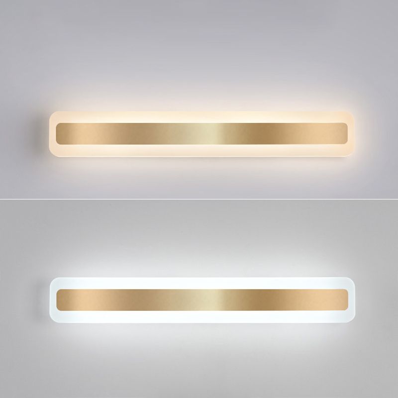 Style moderne simple 1-Light Linear Shade Mur Murce Mirror Murror Murning in Gold