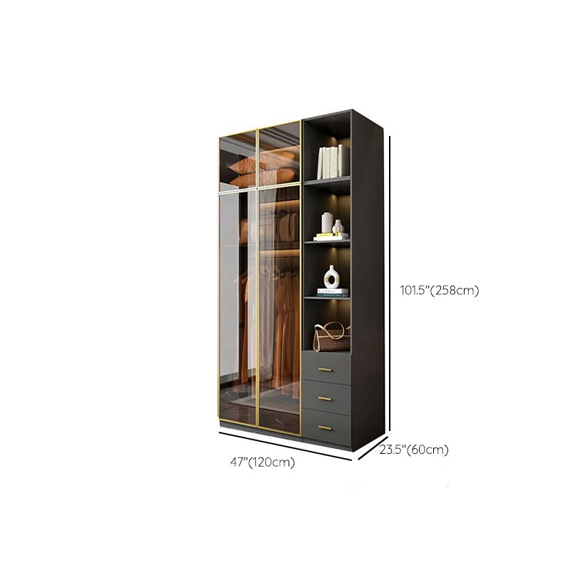 Modern Glass Wardrobe Wardrobe Armoire Wardrobe Cabinet for Home