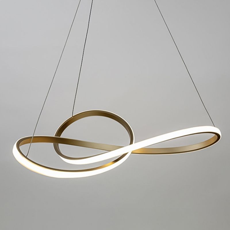 Modern Linear LED Pendant Chandelier Light Aluminum Chandelier in Gold Finish