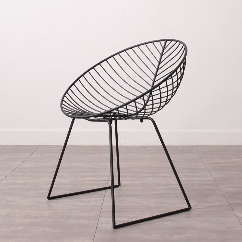 Sillas de comedor sin brazos de estilo industrial, sillas laterales con patas de metal
