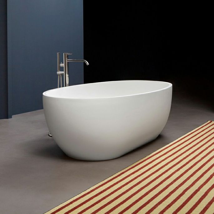Modern Soaking Oval Bathtub Antique Finish Freestanding Bath Tub