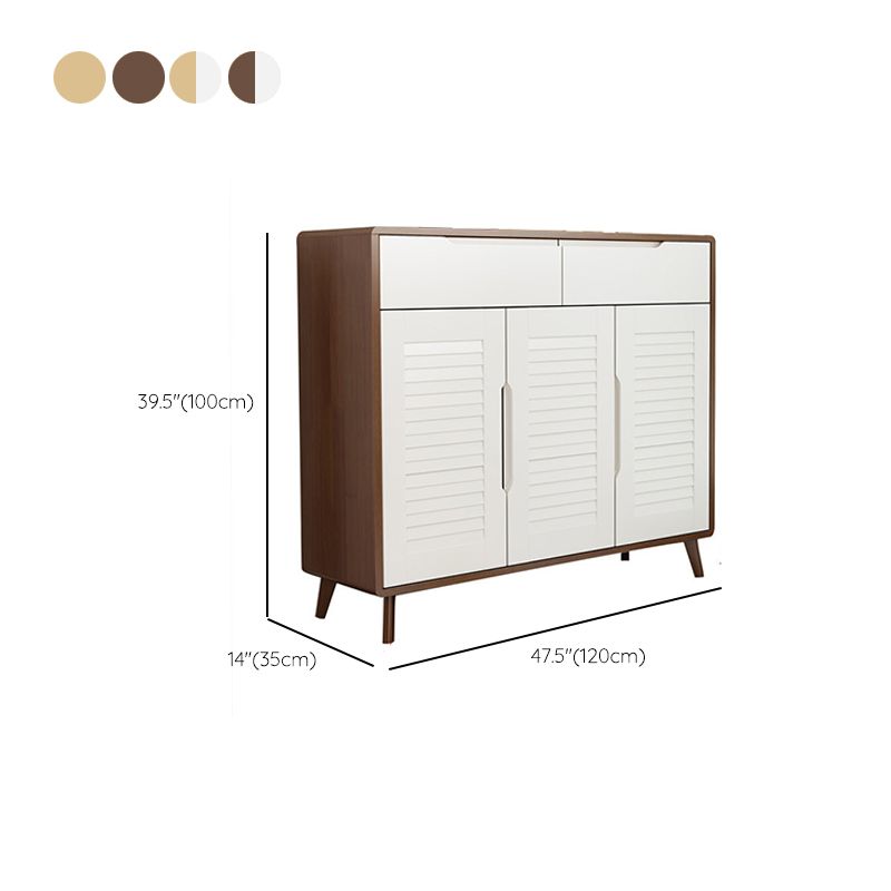Contemporary Rubberwood Rectangle Cabinet with 2 Drawers Accent Cabinet