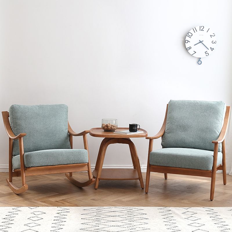 27.55" Wide Rubberwood Arm Chair Synthetic Basic Four Leg Chair