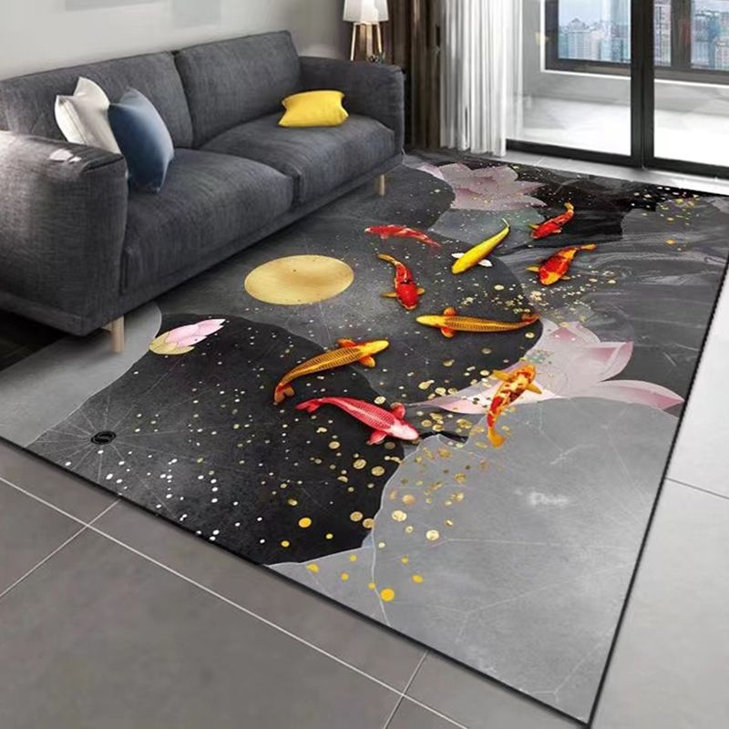 Dark Gray Deer Carpet Polyester Modern Carpet Stain Resistant Carpet for Home Decor