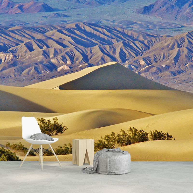 Photography Desert Scenery in Yellow Mural Wallpaper for Home Decor, Full Size