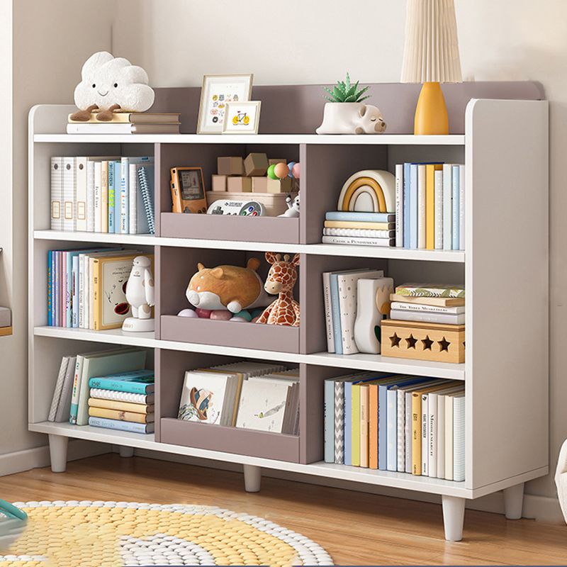 4-Tier Contemporary Bookshelf Standard Engineered Wood Bookcase 11.8" Wide