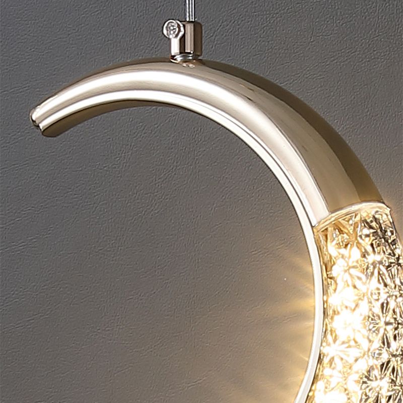 Oro 1 luce mezzaluna leggera lampada a sospensione moderna acrilica chiara piccola lampada sospesa per soggiorno