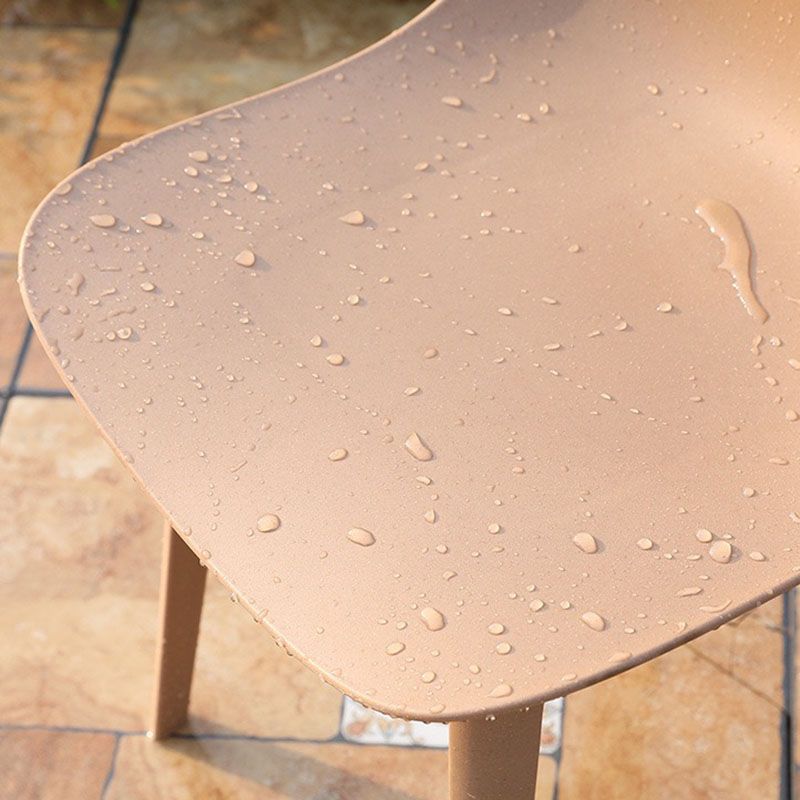 Plastic Side Chair Contemporary Solid Back Armless Dining Chair