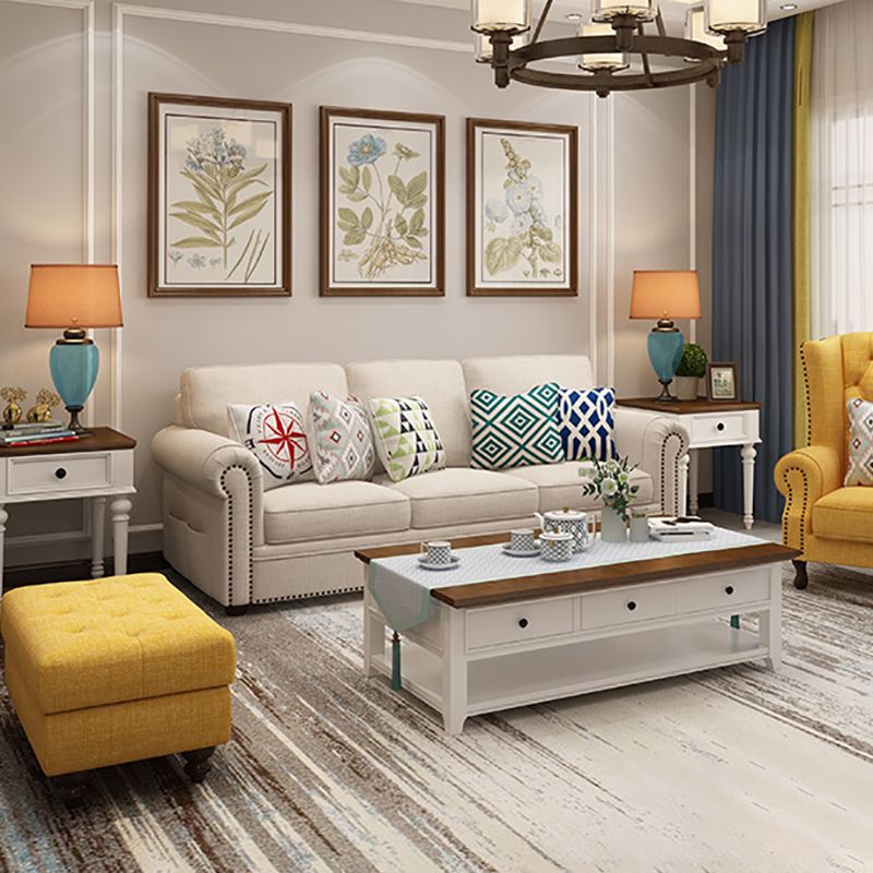 Modern Rolled Arm Standard Sofa with Loose Back Sofa for Apartment, Living Room