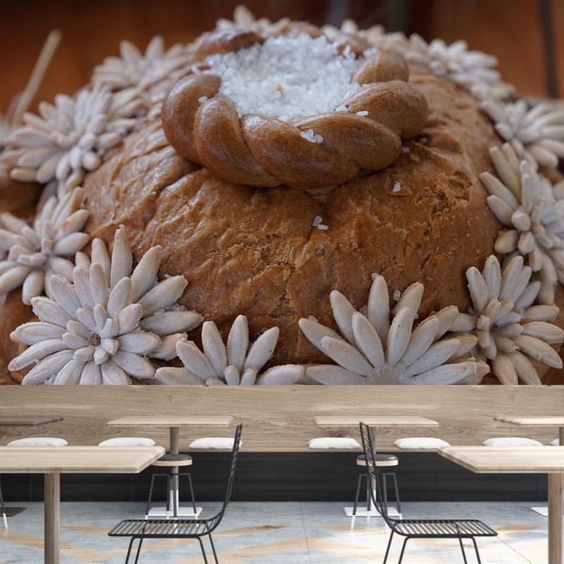 Modernist Style Sweet Dessert Wall Mural for Commerce Shop, Water Resistant