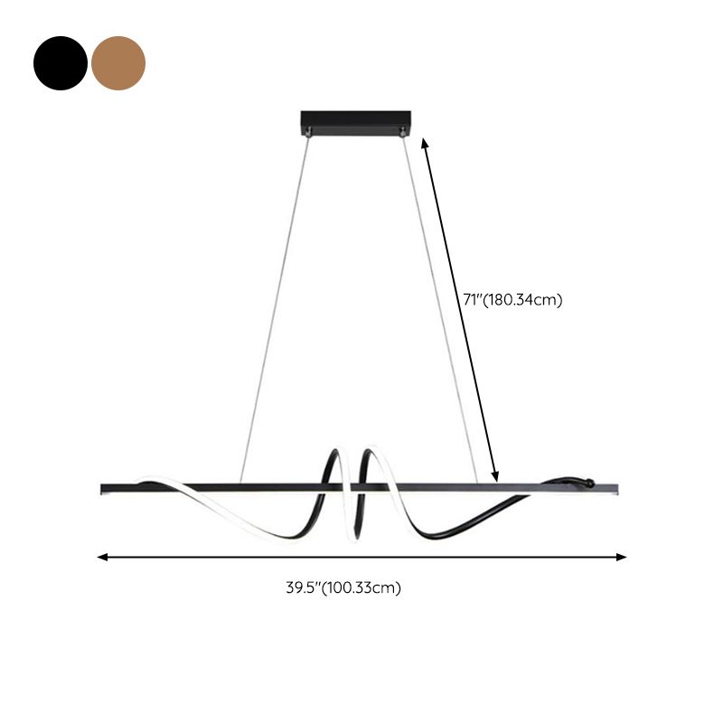 LED Kitchen Island Lighting Modern Golden/Black Ceiling Light for Foyer