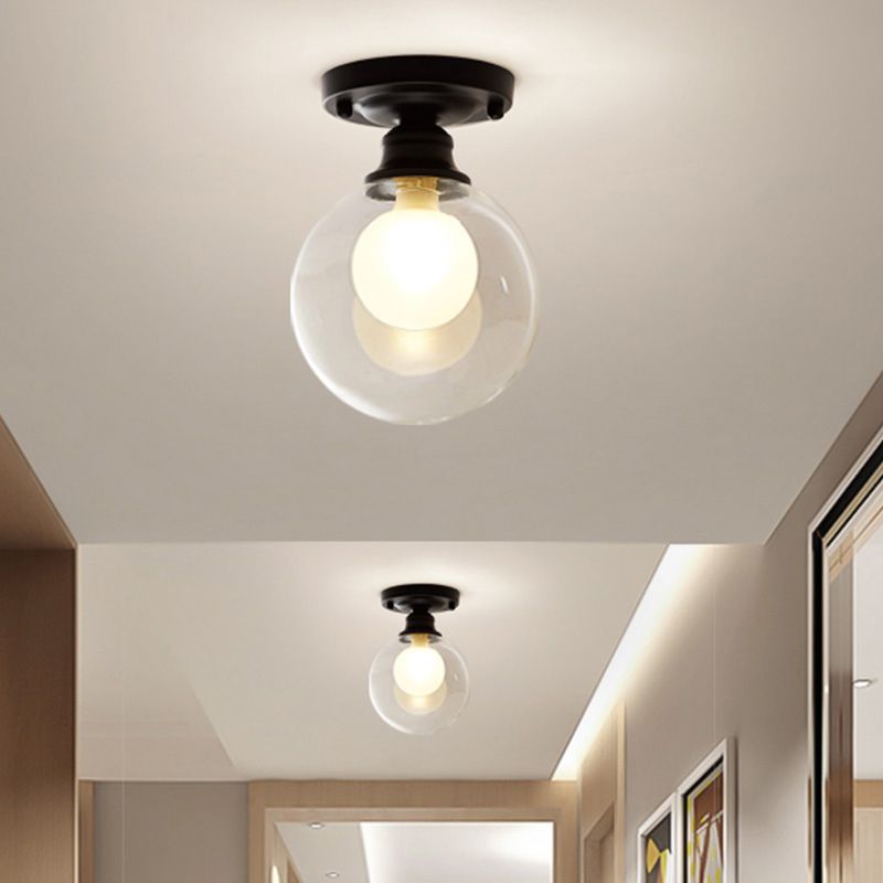 Orb-Glas-Einbauleuchte, moderne Deckenleuchte mit 1 Kopf, transparent, für Schlafzimmer