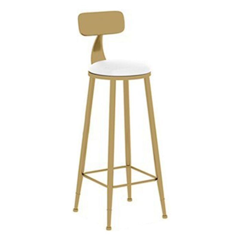 Contemporary Dining Stools Glam Metal Bar Stools with Footrest