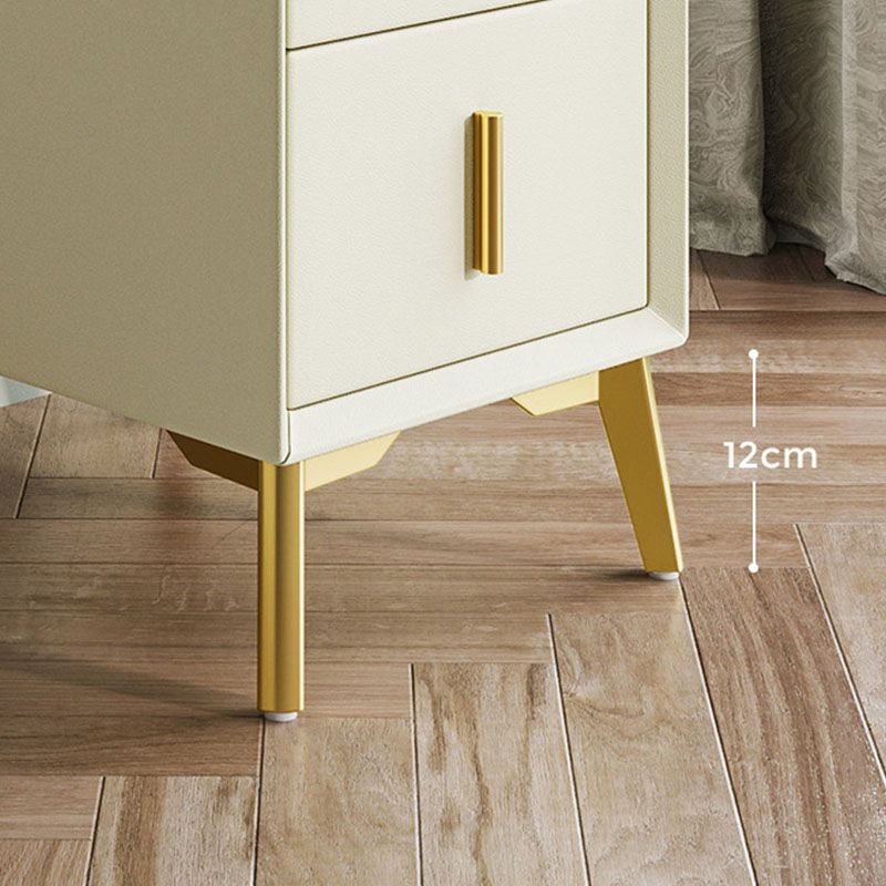 Wood Nightstand Glam 2 Drawer Night Table with Legs for Bedroom