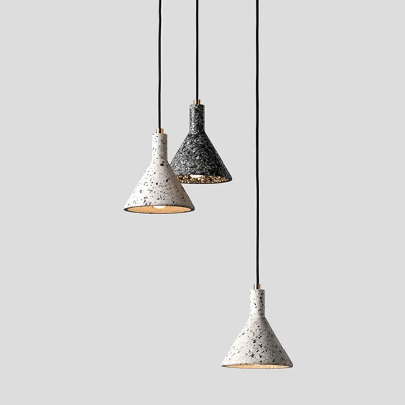 Entonnoir pendentif léger simplicité terrazzo single-bulb salle de salle suspension luminaire
