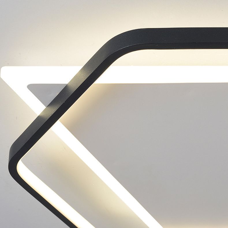 Plafonnier LED géométrique concis moderne en fer forgé avec abat-jour en acrylique