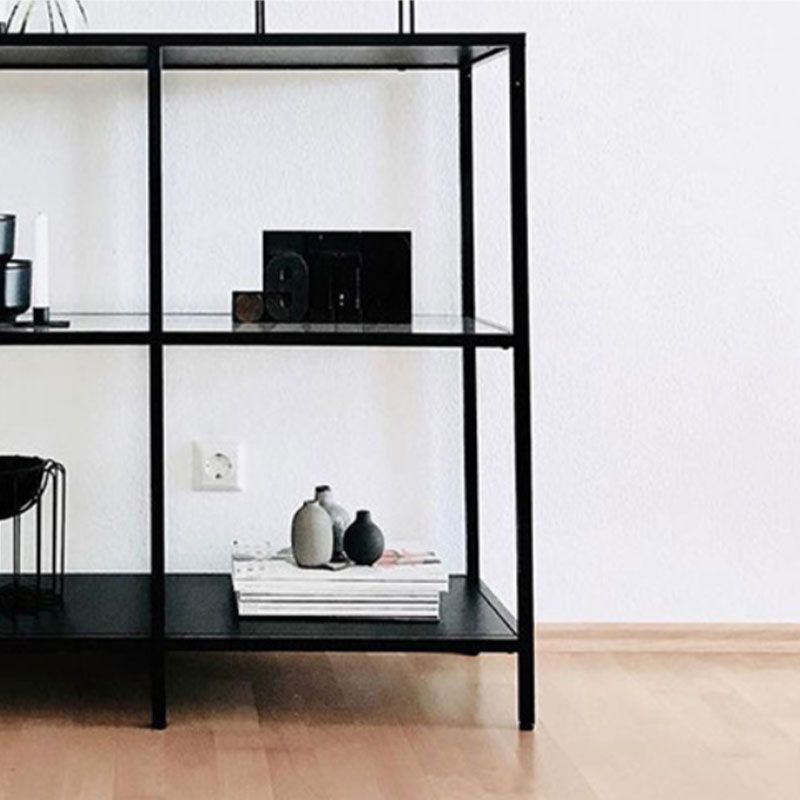 Modern Iron Console Sofa Table Rectangle End Table with Shelves for Hall