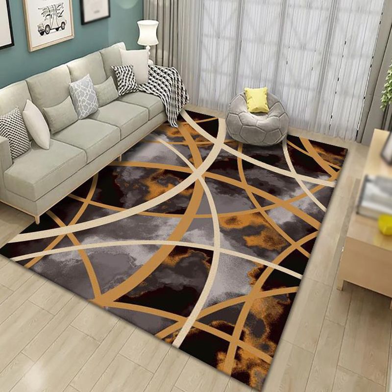 Contemporary Indoor Rug Trendy Area Carpet Polyester Stain Resistant Rug for Living Room