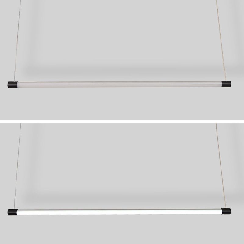 Metal Tube Shaped Led Pendent in Modern Style 30W Led Suspended Lights for Office Conference Room